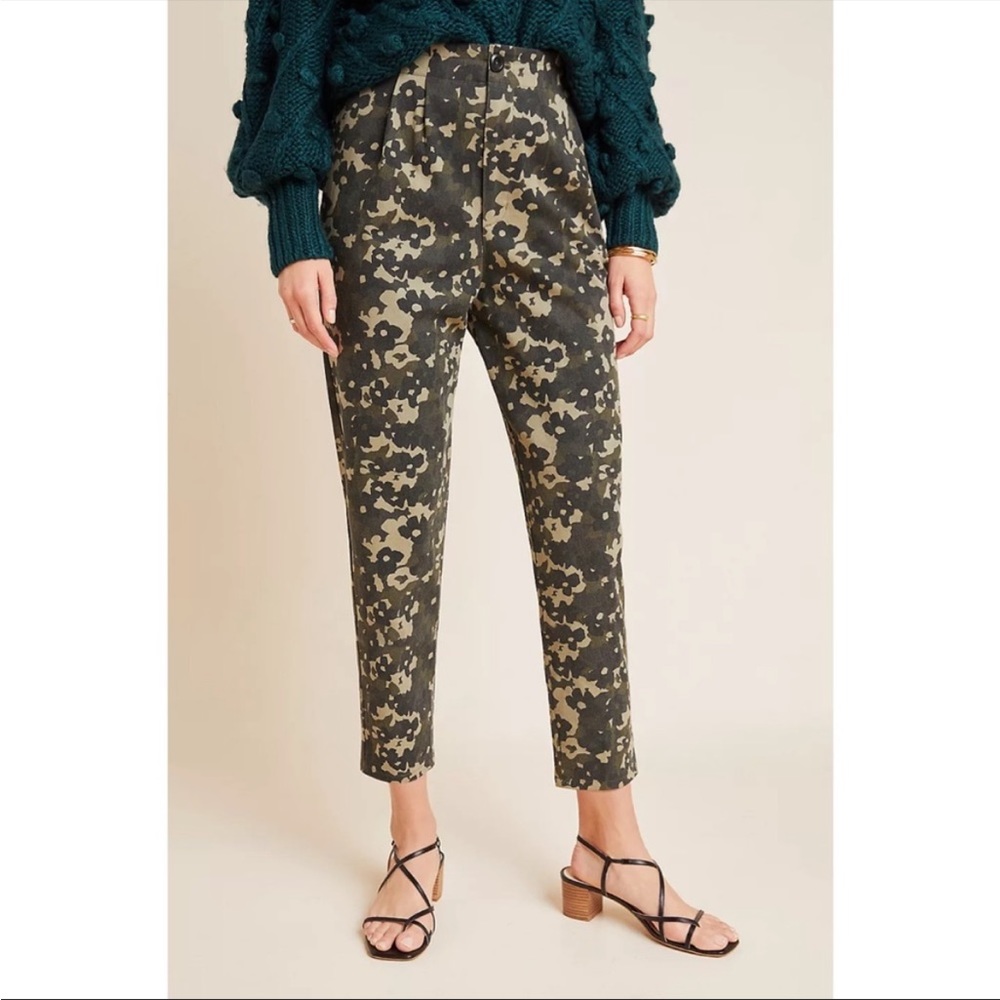 Anthropologie Amadi Floral Camo Trousers Pants NWT XS